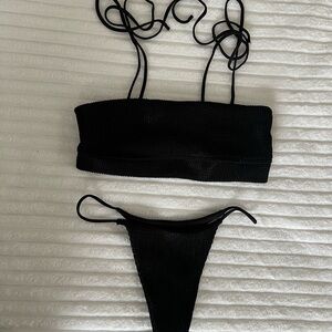 Frankie’s Bikinis Black Scrunch Set